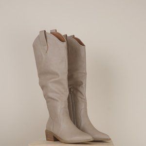Tall Taupe Women’s Heeled Boots